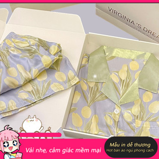 đồ ngu Bộ Đồ Ngủ Pijama Lụa Gấm Cao Cấp không bai giãn, không phai màu