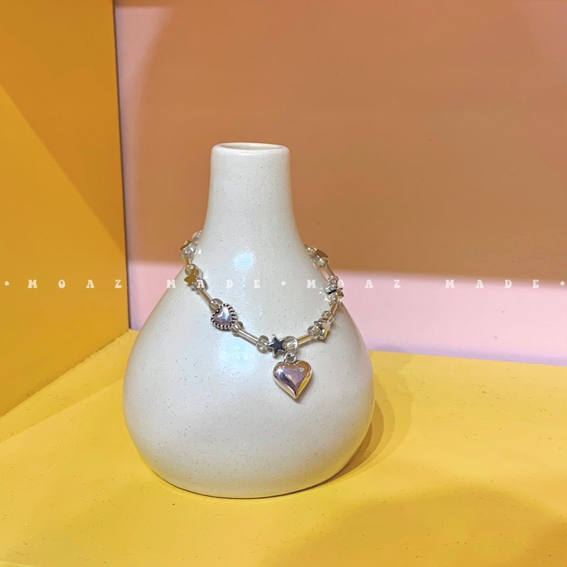 Moazmade | Vòng tay bạc hình trái tim