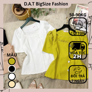 Áo BigSize Nút Xéo , Áo Kiểu Bigsize 4 Màu , Chất 100% Cotton Lạnh Thiết Kế Dành Cho Người Béo 50-90kg