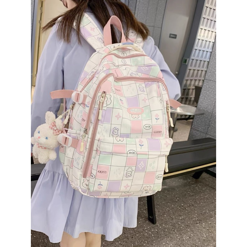 Balo caro màu pastel chống thấm xinh xinh size lớn