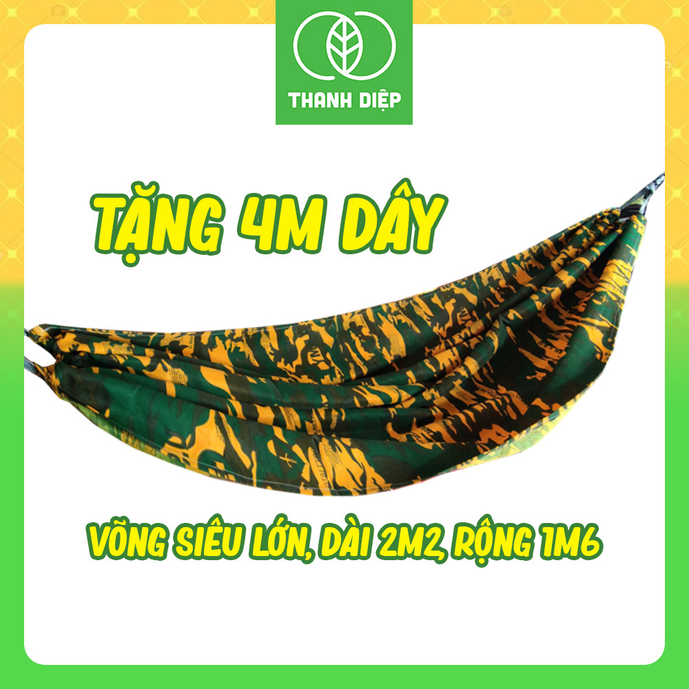 (TẶNG DÂY) Võng vải dài 2m2 rộng rãi bền bỉ (Màu ngẫu nhiên) – Mùng mền Thanh Diệp