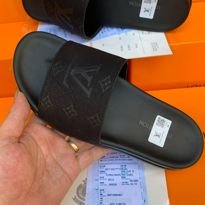 Dép Nam l.v quai Ngang Đế Đúc Cao Su Non Đi Êm Chân Kiểu Dáng Thời Trang Năng Động FULL SIZE 38 - 43