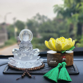 Tượng phật bà quan âm lưu ly trang trí taplo ô tô , quan thế âm bồ tát,tượng mẹ quan âm