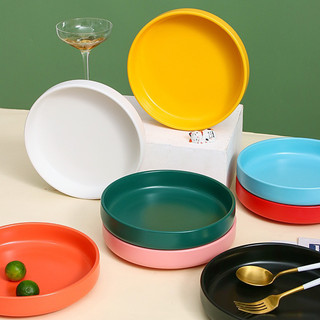 Đĩa sứ pastel , đĩa tròn trơn sâu lòng, đĩa sứ một màu Size 21cm