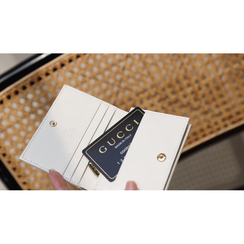 Ví HORSEBIT  MINI  hàng da thật,fullbox 1 mầu : Trắng chất da dày dặn W366