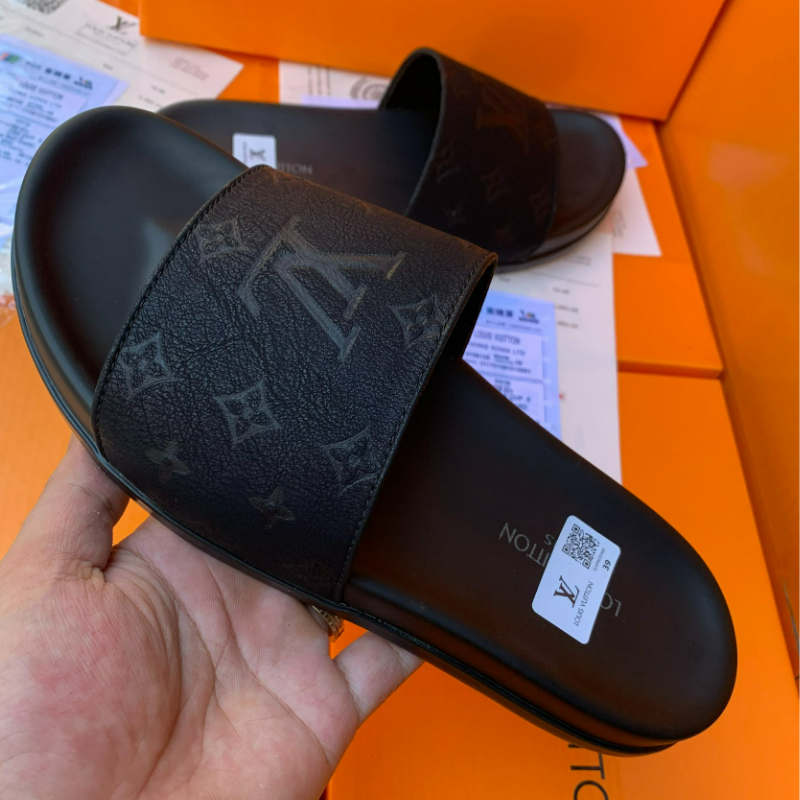 Dép nam quai ngang l.v, ,louis.vuiton, dập nổi thời trang đủ size 38-43