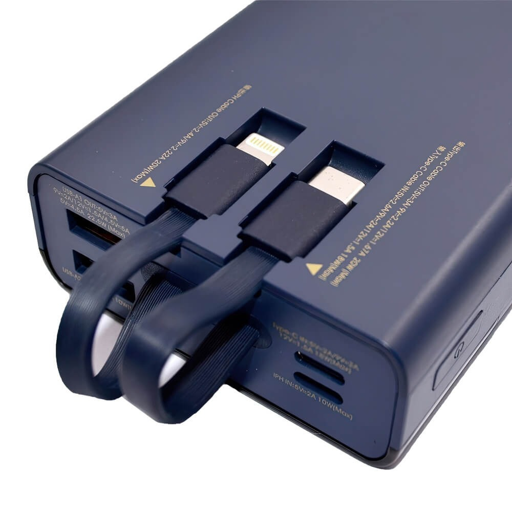 Pin sạc dự phòng Remax RPP-561, Dung lượng 20000mAh , PD 22.5W và QC 22.5W, kèm 2 cáp sạc, màn hình hiển thị, 5 cổng ra