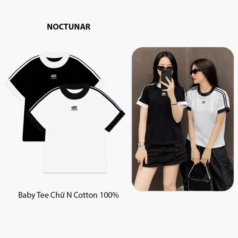 Áo Thun Form Fit Chữ N. Áo Baby Tee Chất Cotton Co Giãn