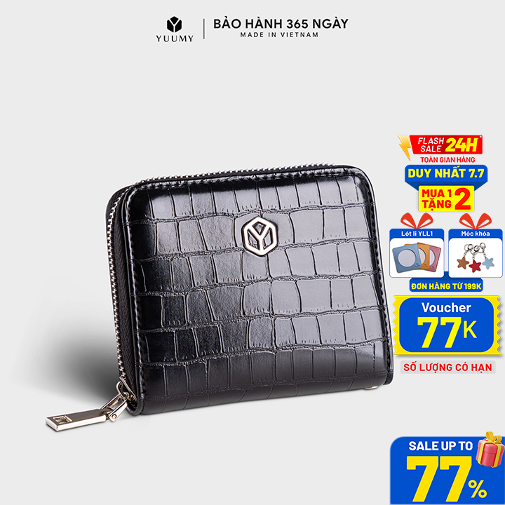 Ví da nữ cầm tay mini khóa kéo Yuumy YV84