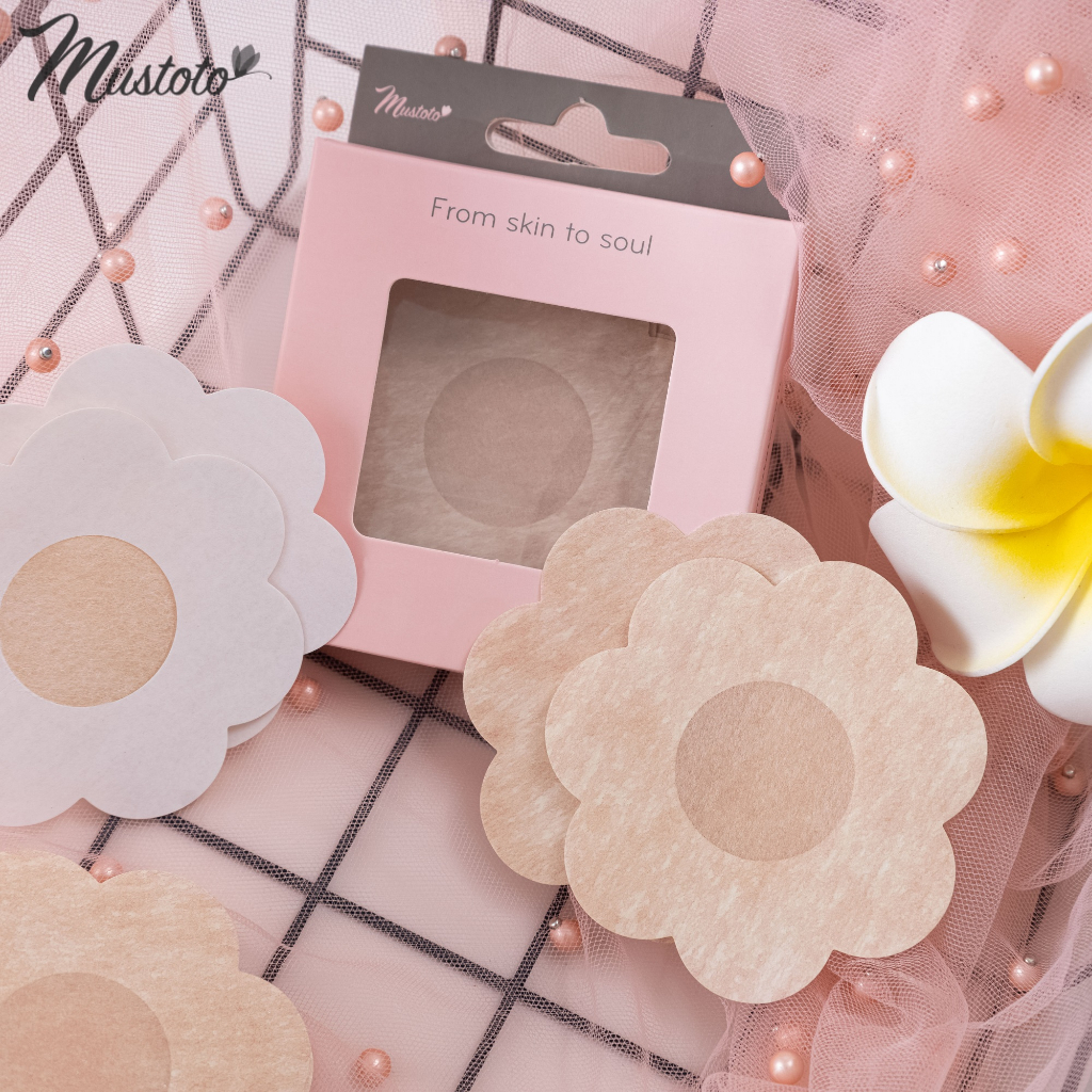Miếng Dán Ngực Nhũ Hoa  Giấy Bông Hoa Mustoto PK02