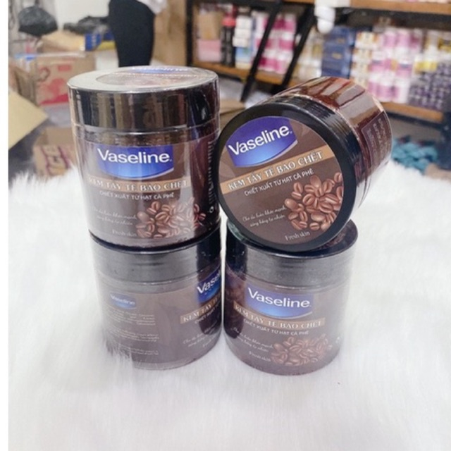 Kem Gel Tẩy Tế Bào Chết Body Toàn Thân Cà Phê Vaseline 200g Cấp Ẩm Trắng Sáng Da - KAMI