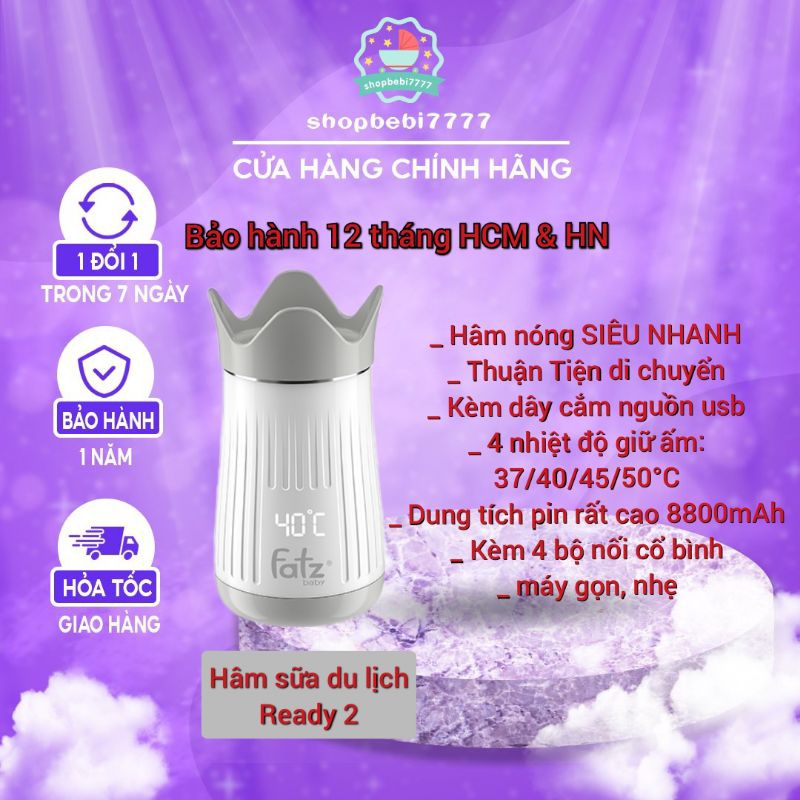 máy hâm sữa siêu nhanh di động fatz baby ready 2 FB3102SL