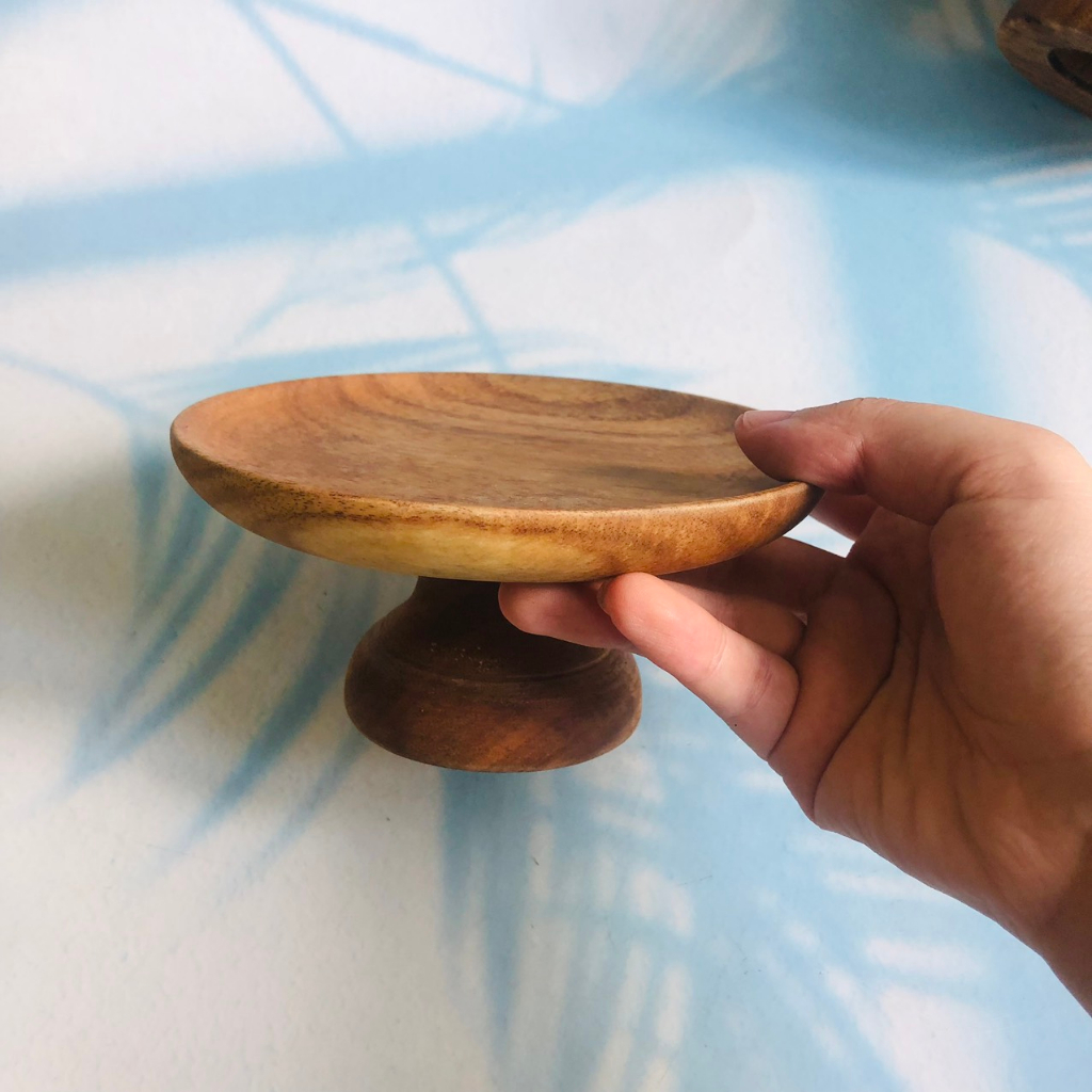 Mâm Bồng Gỗ Keo, Cake Stand, Đế Đựng Bánh Kem, Hoa Quả Trang Trí Decor Xinh Xắn