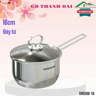 NỒI QUẤY BỘT INOX, Quánh bột Inox SUNHOUSE SHG508-16 Cấu Tạo 5 Lớp Đáy Chống Cháy Khét 16CM - HÀNG CHÍNH HÃNG 100%