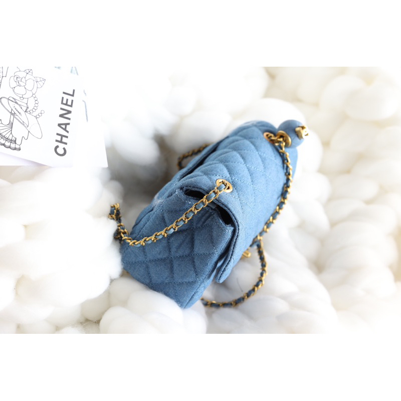 Túi đeo chéo xinh xắn denim xelao quả chuông fullbox hịn size 20cm