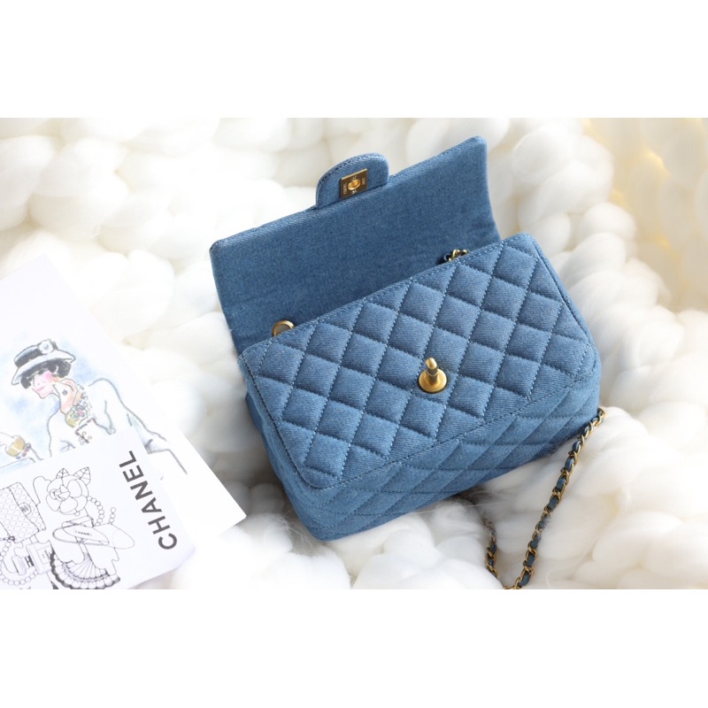 Túi đeo chéo xinh xắn denim xelao quả chuông fullbox hịn size 20cm