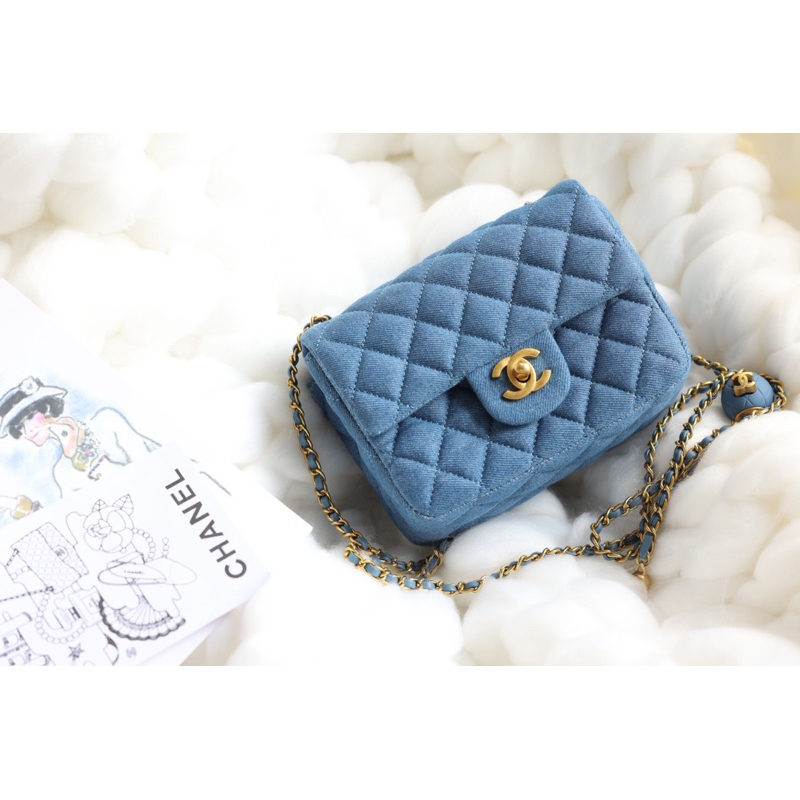 Túi đeo chéo xinh xắn denim xelao quả chuông fullbox hịn size 20cm