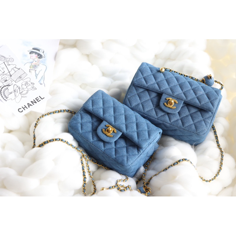 Túi đeo chéo xinh xắn denim xelao quả chuông fullbox hịn size 20cm