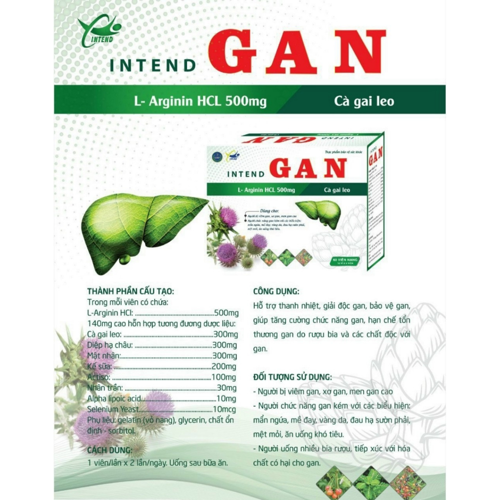 Intend gan, hộp 60 viên