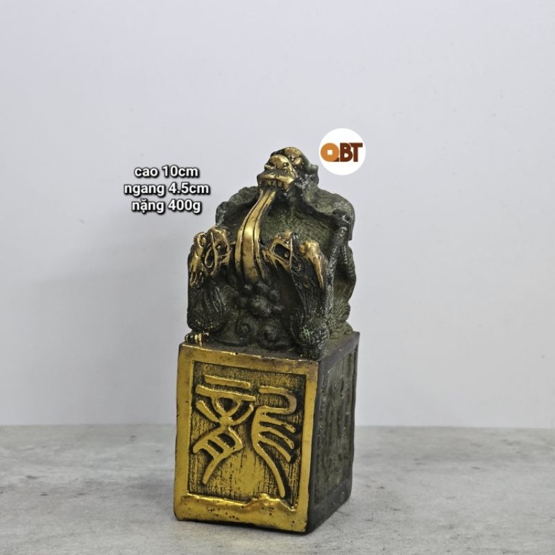 Ấn rồng size nhỏ bằng đồng phong thuỷ