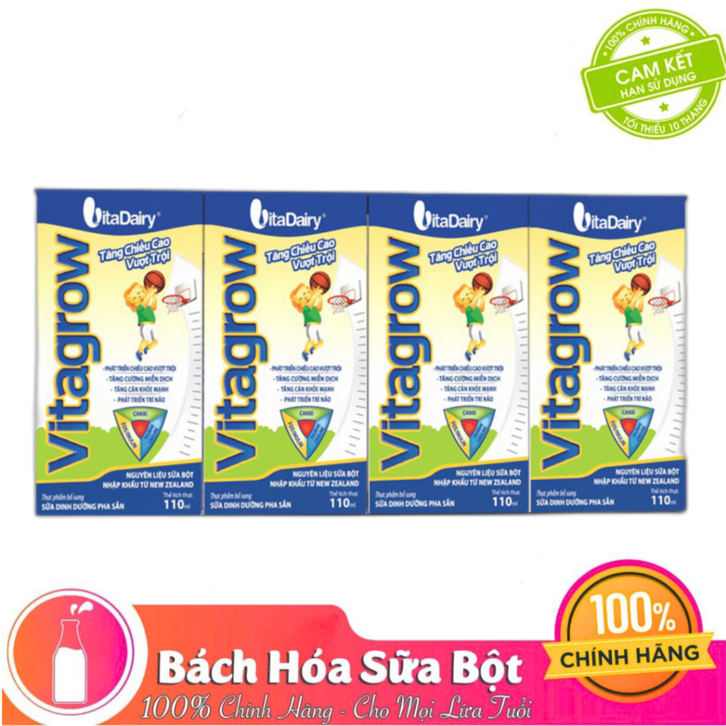 Sữa bột pha sẵn Vita Grow 110ml (Lốc 4 hộp )