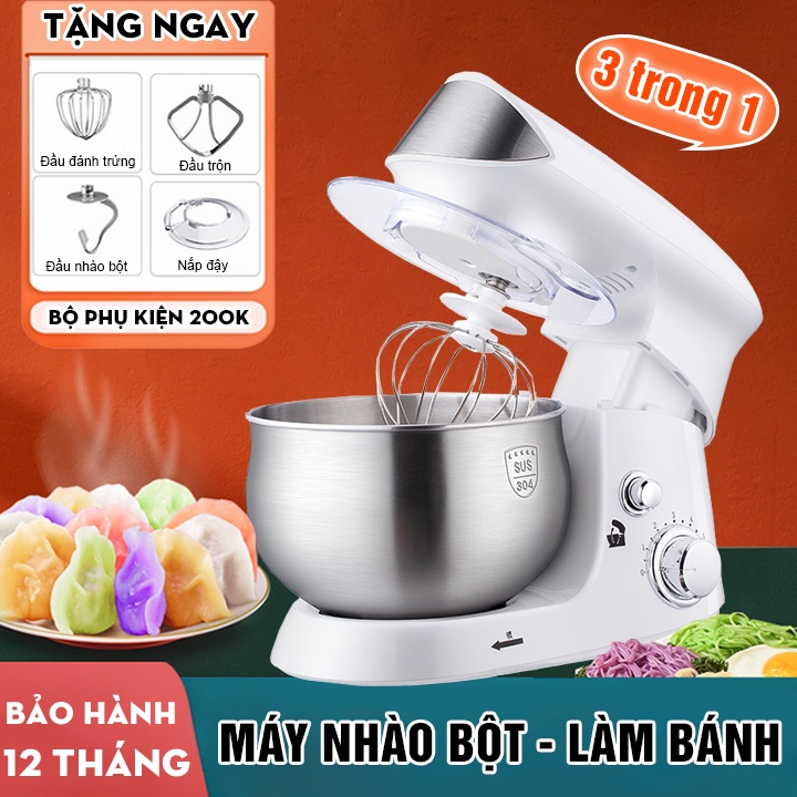 Máy Trộn Bột - Máy Nhào Bột Đa Năng - Nhồi Bột Tự Động - Dung Tích 3L - Máy Nhào Trộn