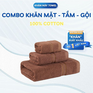 Set Khăn Tắm Combo 3 Chiếc Khăn Mặt 30x50cm Khăn Gội 35x80cm Khăn Tắm 60x120cm Siêu Thấm Hút