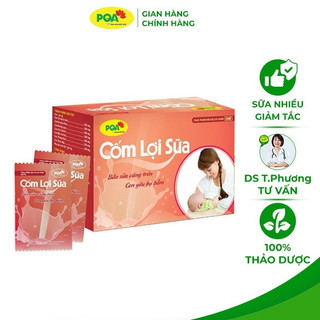 Cốm Lợi Sữa PQA giúp giảm tắc tia sữa, sữa đặc, nhiều sữa, sữa mát, lợi sữa (Hộp 25 Gói)