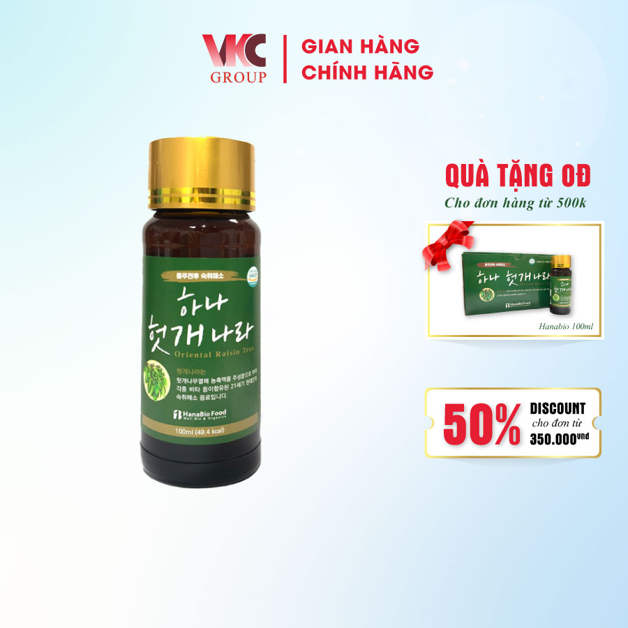 Chai 100ml Nước Uống Thanh Nhiệt Mát Gan Hanabio Hỗ Trợ Giải Rượu Tốt