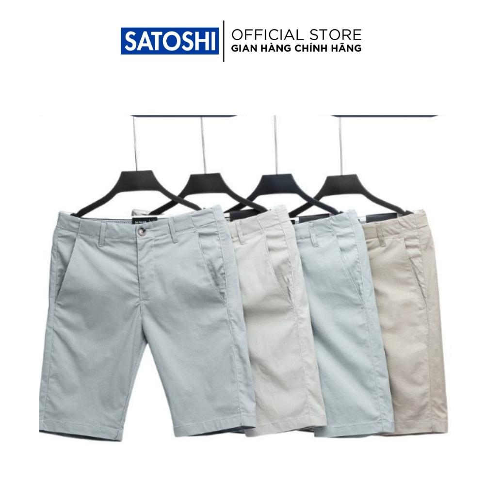 Quần short nam SAQS29 lưng trung chất kaki form slimfit co giãn nhiều màu |SATOSHI|