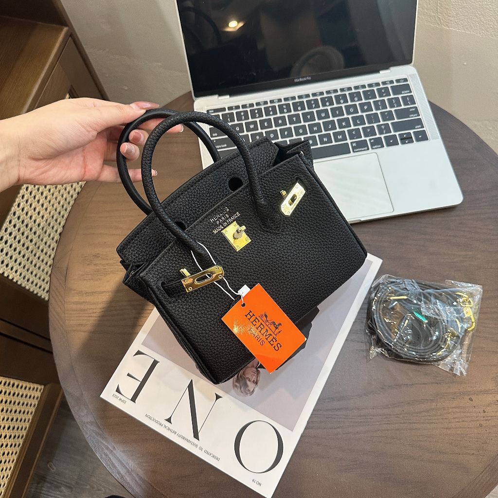 Túi xách nữ HM Birkin da hạt size 20 kèm charm hàng xuất dư 1:1 nobox -Linastore