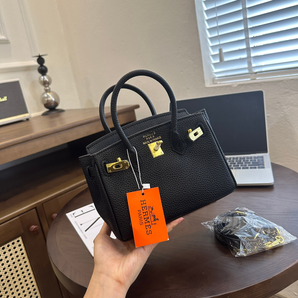Túi xách nữ HM Birkin da hạt size 20 kèm charm hàng xuất dư 1:1 nobox -Linastore