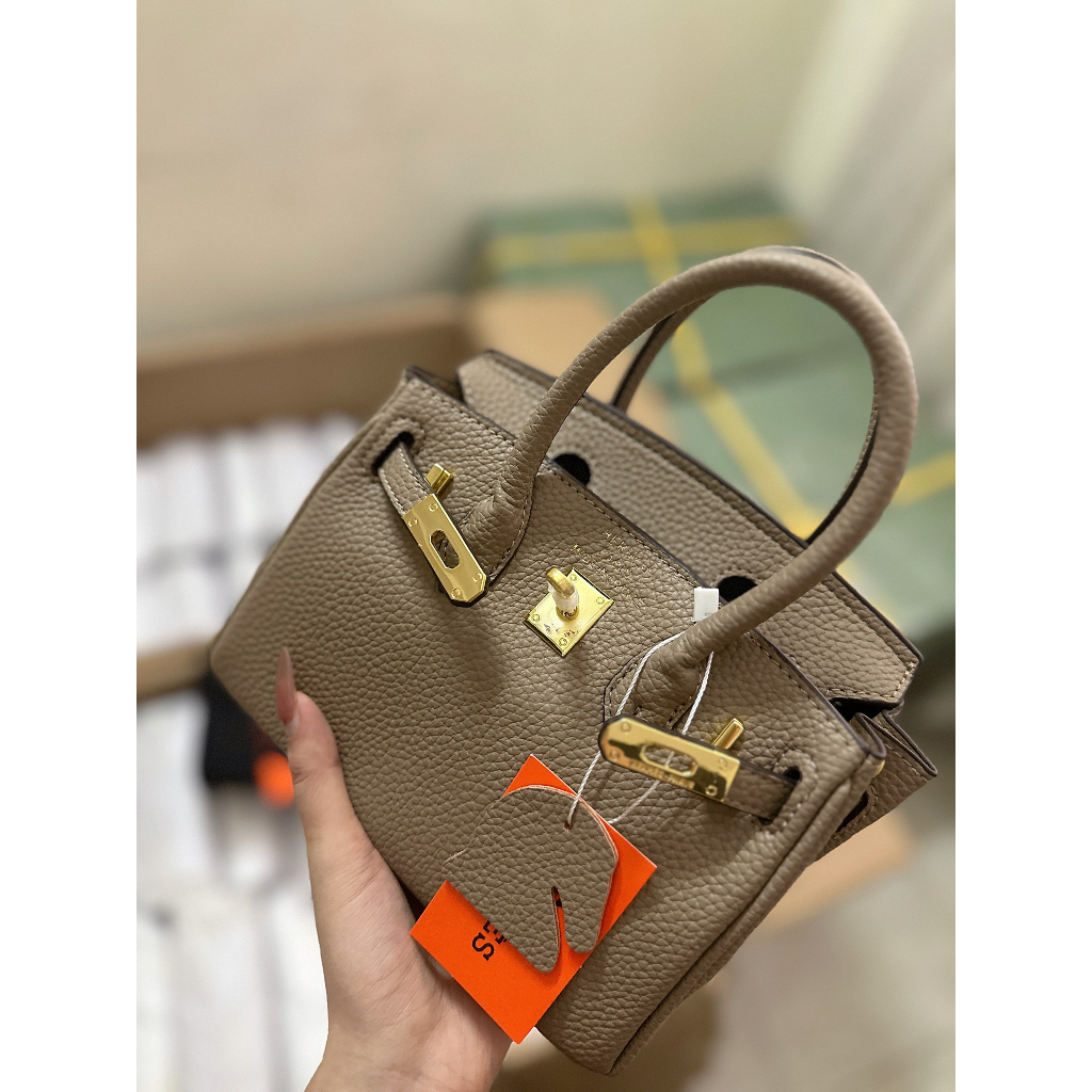 Túi xách nữ HM Birkin da hạt size 20 kèm charm hàng xuất dư 1:1 nobox -Linastore
