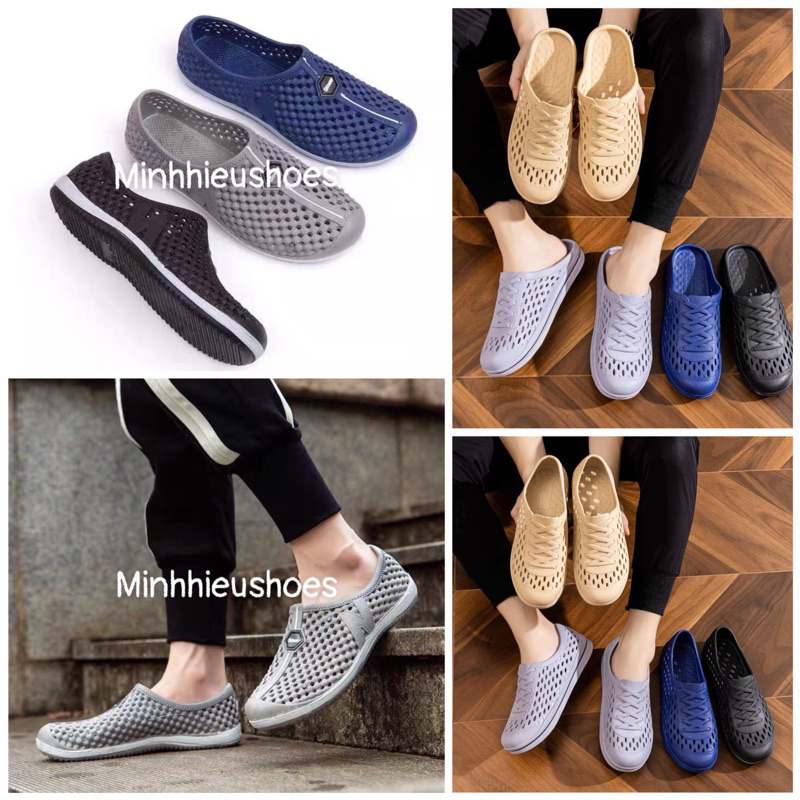 Giày nhựa lao động giày đi mưa cho nam giày có lỗ thoáng khí giày đi mưa