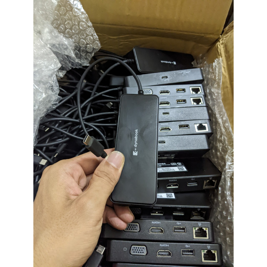 HUB TypeC sang HDMI-VGA-LAN-USB 3.0 zin bóc máy Chính hãng TOSHIBA