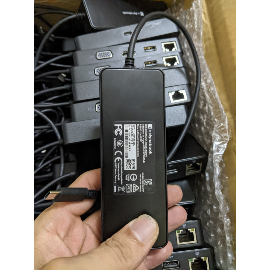 HUB TypeC sang HDMI-VGA-LAN-USB 3.0 zin bóc máy Chính hãng TOSHIBA