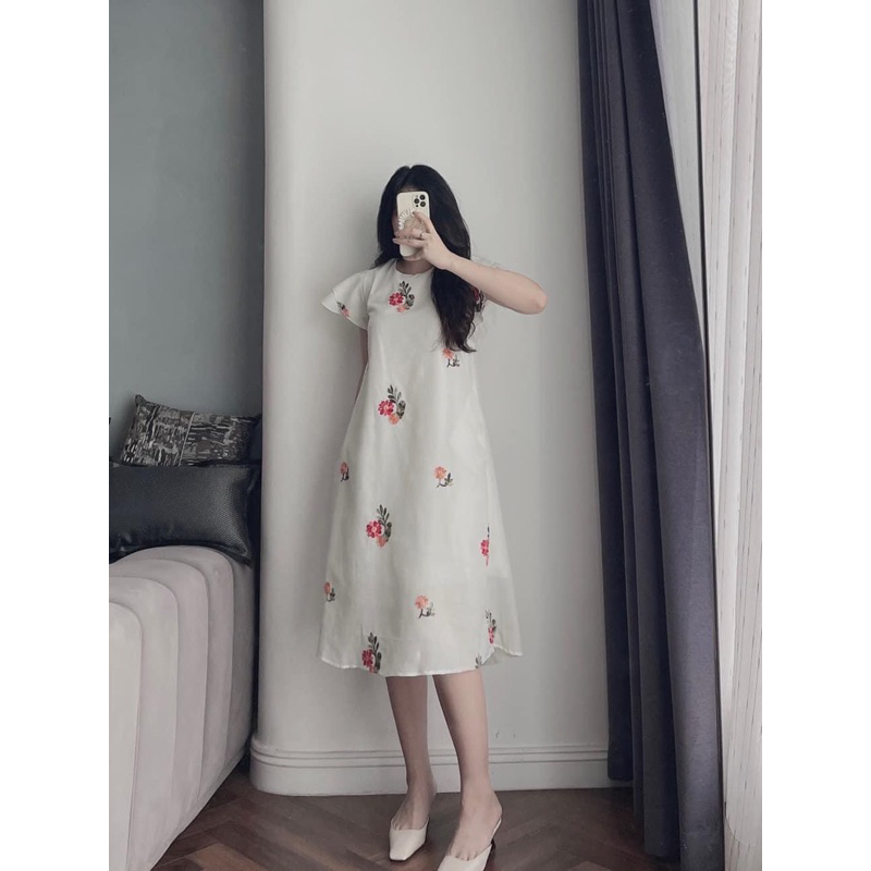 💥sỉ💥 VÁY SUÔNG HOA THÊU TAY BÈO-váy cho con ti