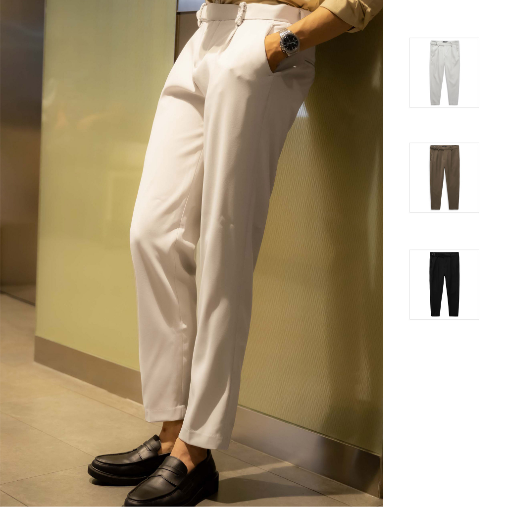 Quần Tây Nam Sidetab Plait Impress, Chất Vải Cotton Thoải Mái, QT0007-07,SOMEHOW