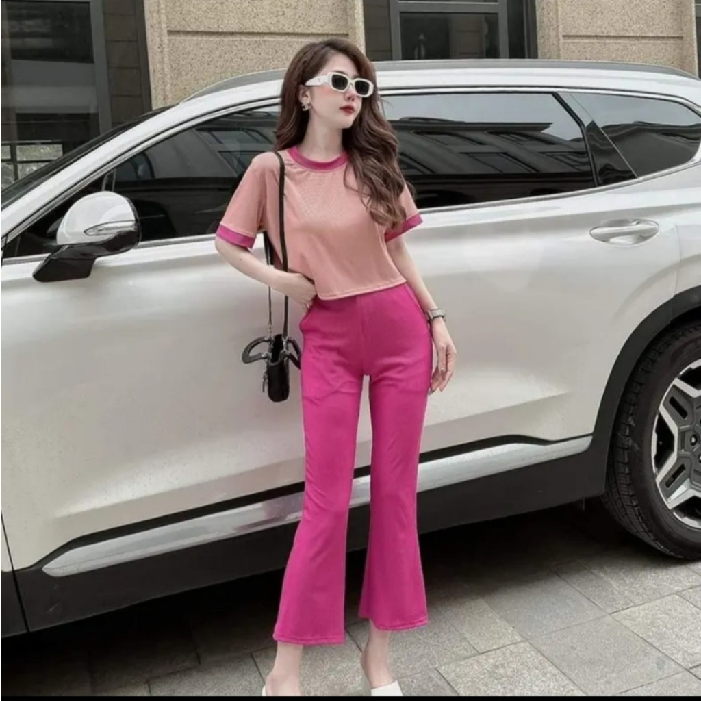 Set Bộ Loe Chất Thun Gân Bigsize Mặc Nhà