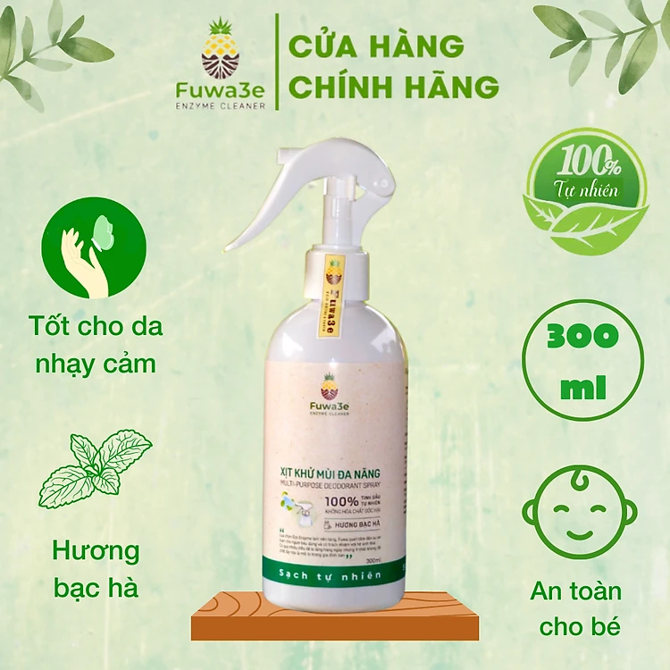 Xịt khử mùi đa năng Fuwa3e 300ml khử mùi phòng, tủ quần áo, xe hơi, thú cưng