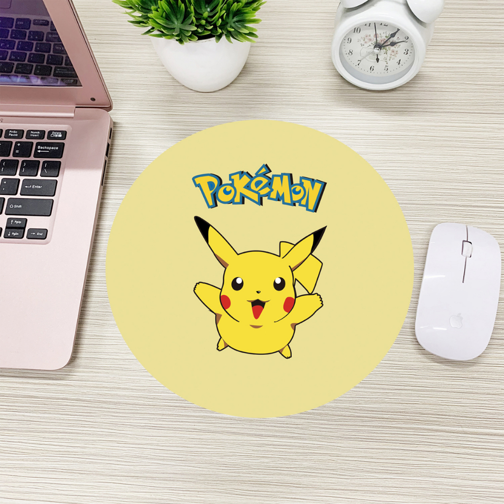 Lót chuột Pokemon cao su hình tròn hoạ tiết dễ thương