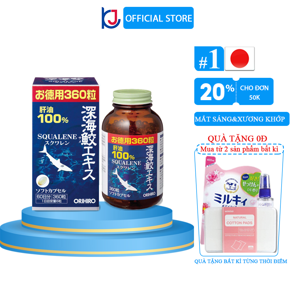 Viên uống dầu gan cá ORIHIRO Nhật Bản hỗ trợ xương khớp, tim mạch (360 viên/lọ)
