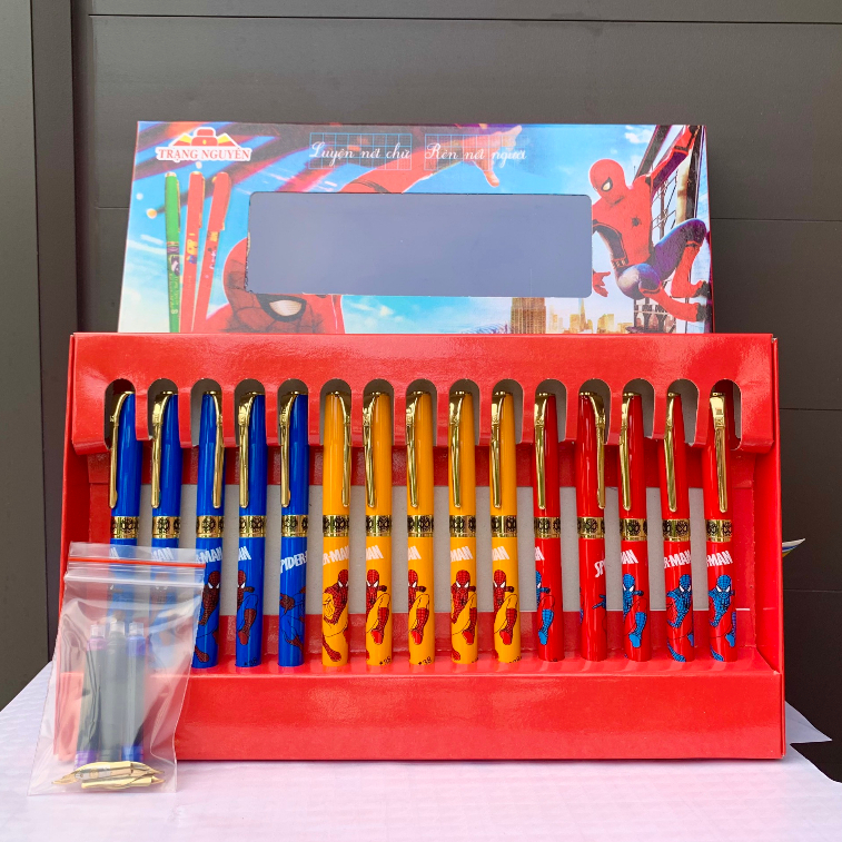 Bút Máy Ngòi Hoa Vàng Trạng Nguyên 38, Bút Mực Siêu Nhân Tặng Kèm Ống Mực Xanh, Tím, Đen