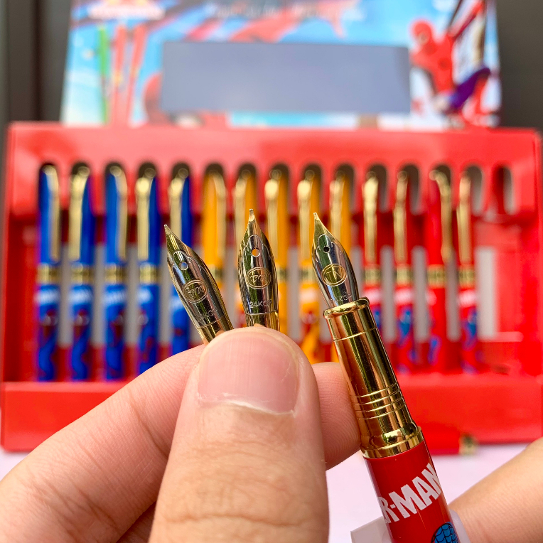 Bút Máy Ngòi Hoa Vàng Trạng Nguyên 38, Bút Mực Siêu Nhân Tặng Kèm Ống Mực Xanh, Tím, Đen