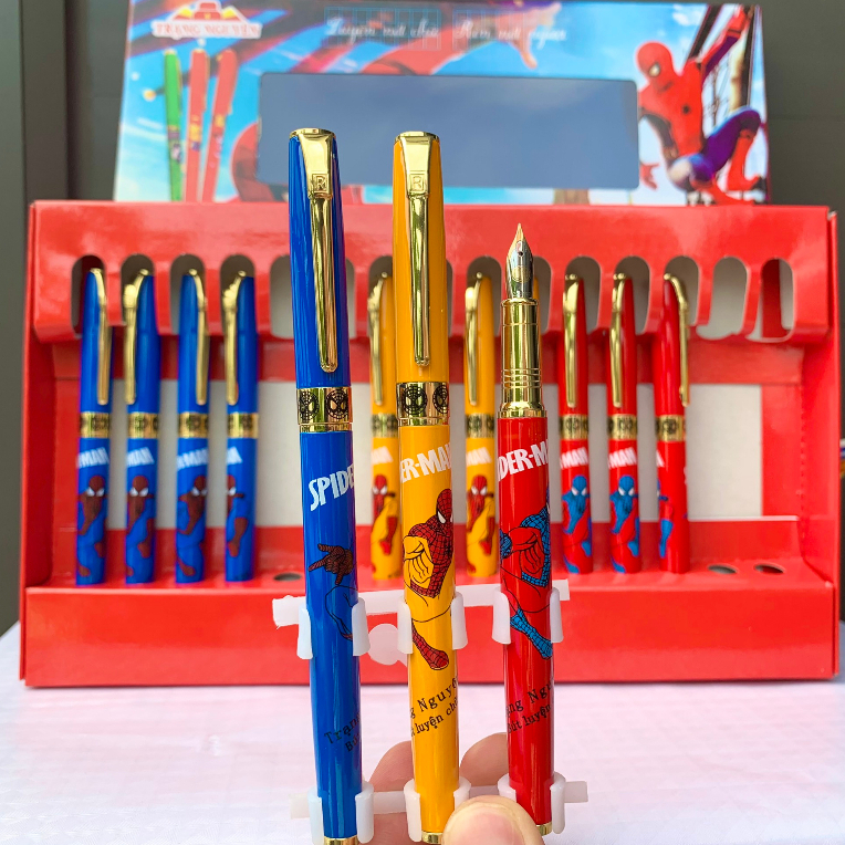 Bút Máy Ngòi Hoa Vàng Trạng Nguyên 38, Bút Mực Siêu Nhân Tặng Kèm Ống Mực Xanh, Tím, Đen