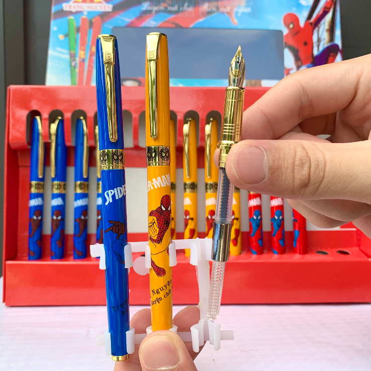 Bút Máy Ngòi Hoa Vàng Trạng Nguyên 38, Bút Mực Siêu Nhân Tặng Kèm Ống Mực Xanh, Tím, Đen