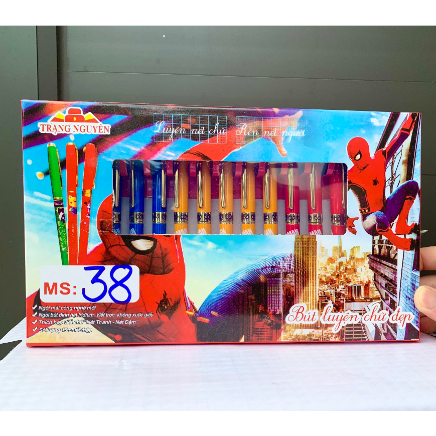 Bút Máy Ngòi Hoa Vàng Trạng Nguyên 38, Bút Mực Siêu Nhân Tặng Kèm Ống Mực Xanh, Tím, Đen