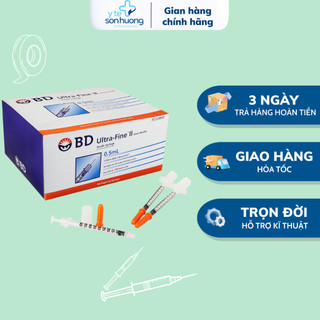 Bơm Tiêm Tiểu Đường Insuline 1ml BD Ultra-Fine 0.30mm(30G)x8mm Hộp 100 cái