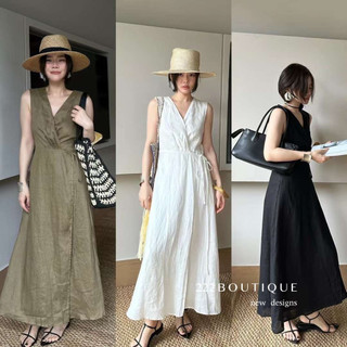 Váy linen xát nách Oni buộc eo 7615