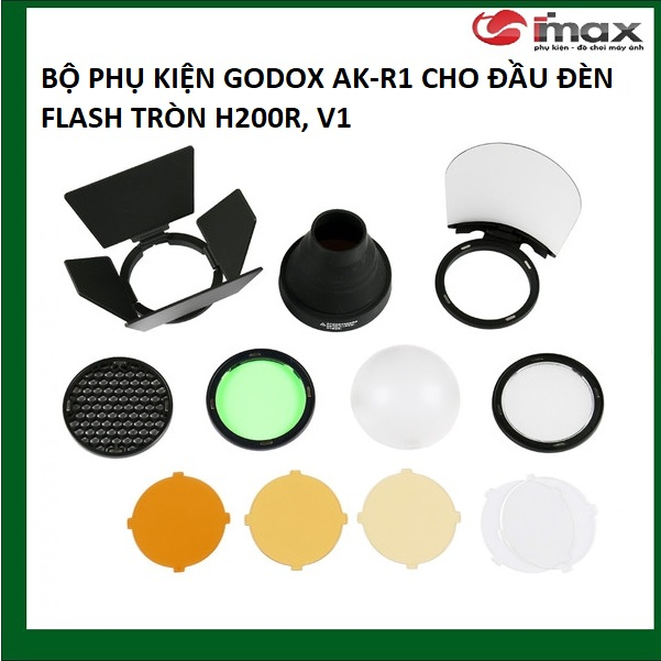 BỘ PHỤ KIỆN GODOX AK-R1 CHO ĐẦU ĐÈN FLASH TRÒN H200R, V1